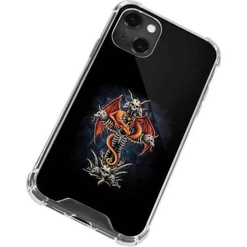 Gothic Dragon & Skull Cross by Sarah Richter iPhone 13 Mini Clear Case