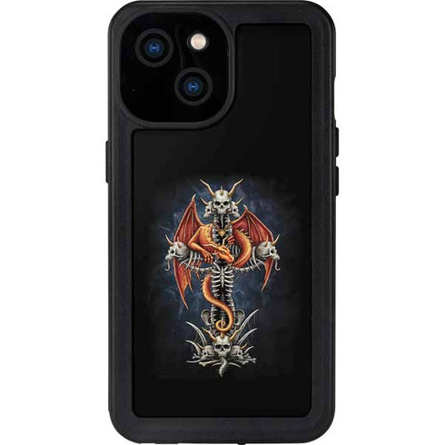 Gothic Dragon & Skull Cross by Sarah Richter iPhone 13 Mini Waterproof Case