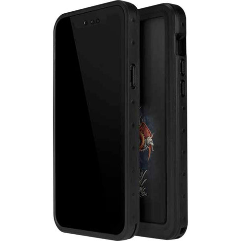 Gothic Dragon & Skull Cross by Sarah Richter iPhone 13 Mini Waterproof Case