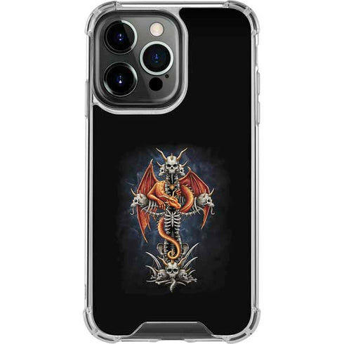 Gothic Dragon & Skull Cross by Sarah Richter iPhone 13 Pro Clear Case