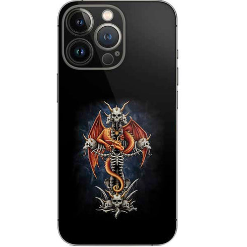 Gothic Dragon & Skull Cross by Sarah Richter iPhone 13 Pro Skin