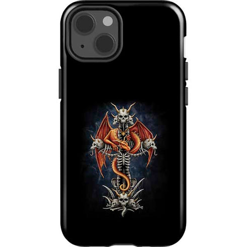 Gothic Dragon & Skull Cross by Sarah Richter iPhone 15 Impact Case