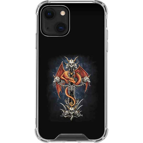 Gothic Dragon & Skull Cross by Sarah Richter iPhone 14 Plus Clear Case