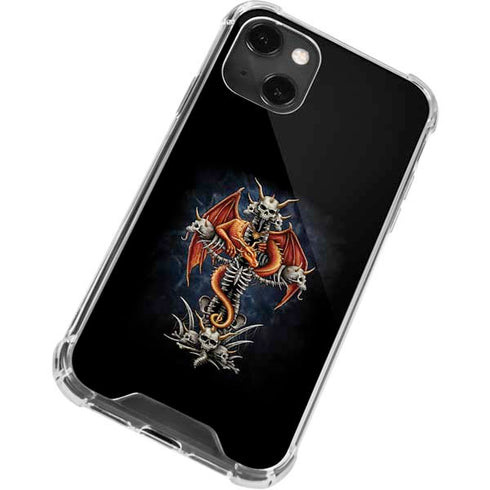 Gothic Dragon & Skull Cross by Sarah Richter iPhone 14 Plus Clear Case