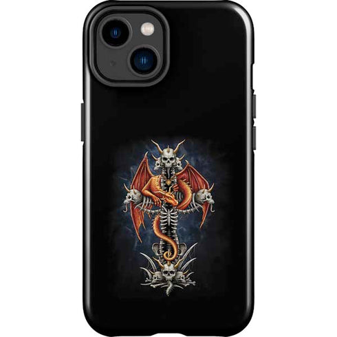 Gothic Dragon & Skull Cross by Sarah Richter iPhone 15 Plus Impact Case