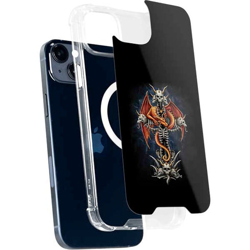 Gothic Dragon & Skull Cross by Sarah Richter iPhone 15 Plus MagSafe Case