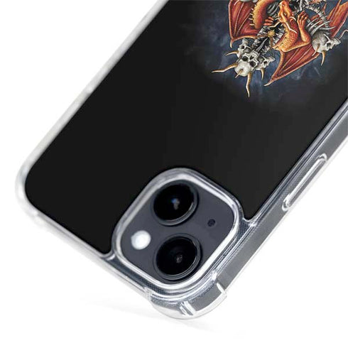 Gothic Dragon & Skull Cross by Sarah Richter iPhone 15 Plus MagSafe Case
