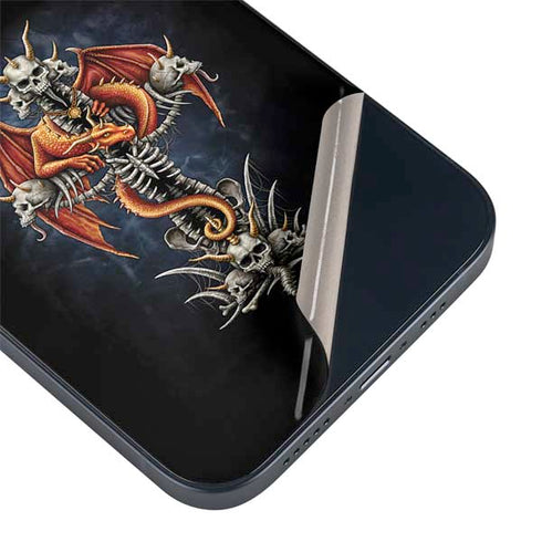Gothic Dragon & Skull Cross by Sarah Richter iPhone 14 Plus Skin