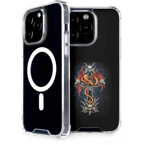 Gothic Dragon & Skull Cross by Sarah Richter iPhone 15 Pro MagSafe Case