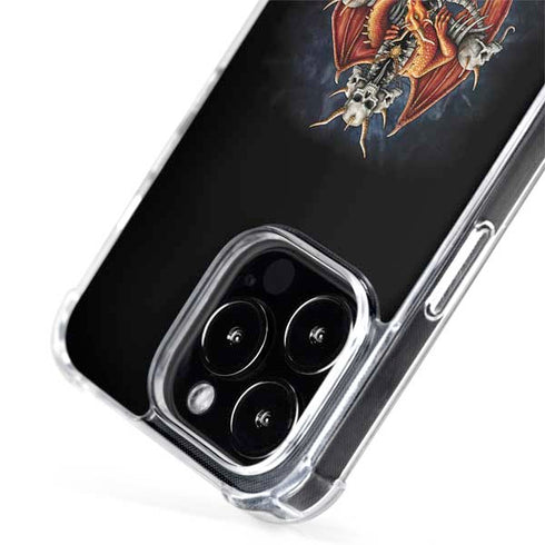 Gothic Dragon & Skull Cross by Sarah Richter iPhone 15 Pro MagSafe Case