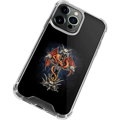 Gothic Dragon & Skull Cross by Sarah Richter iPhone 15 Pro Max Clear Case