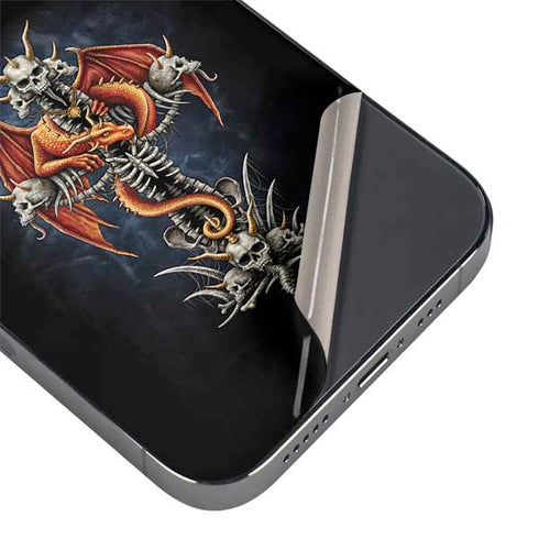 Gothic Dragon & Skull Cross by Sarah Richter iPhone 14 Pro Max Skin