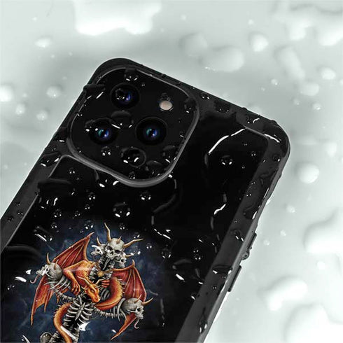 Gothic Dragon & Skull Cross by Sarah Richter iPhone 14 Pro Max Waterproof Case