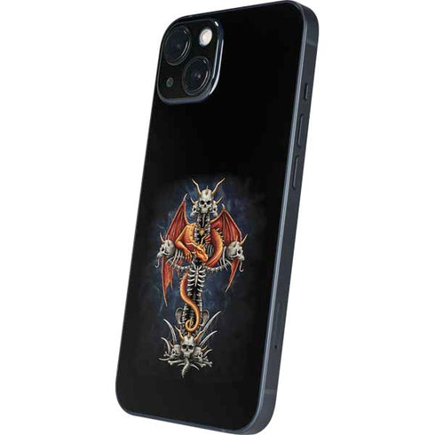 Gothic Dragon & Skull Cross by Sarah Richter iPhone 14 Skin