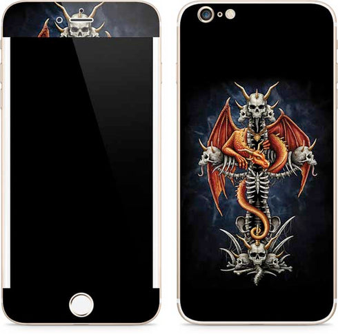 Gothic Dragon & Skull Cross by Sarah Richter iPhone 6/6s Plus Skin