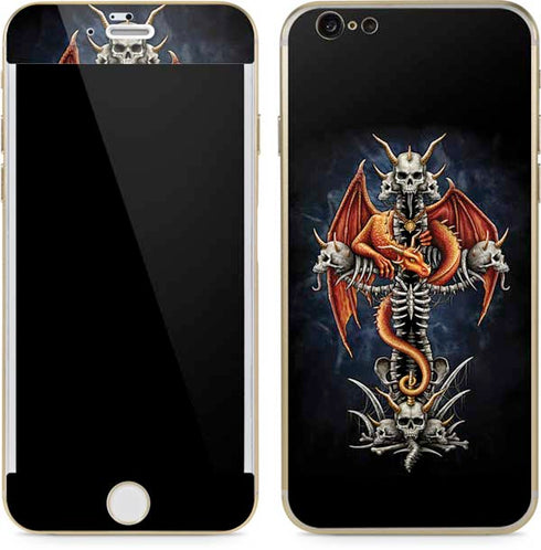 Gothic Dragon & Skull Cross by Sarah Richter iPhone 6/6s Skin
