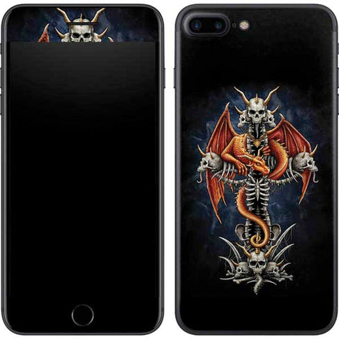 Gothic Dragon & Skull Cross by Sarah Richter iPhone 7 Plus Skin