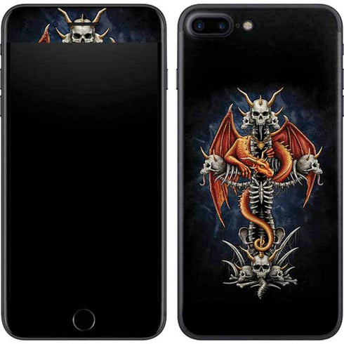 Gothic Dragon & Skull Cross by Sarah Richter iPhone 8 Plus Skin
