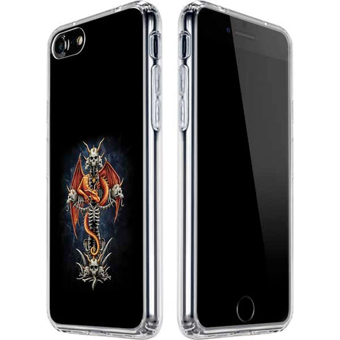 Gothic Dragon & Skull Cross by Sarah Richter iPhone SE (2nd & 3rd Gen) Clear Case