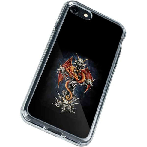 Gothic Dragon & Skull Cross by Sarah Richter iPhone SE (2nd & 3rd Gen) Clear Case