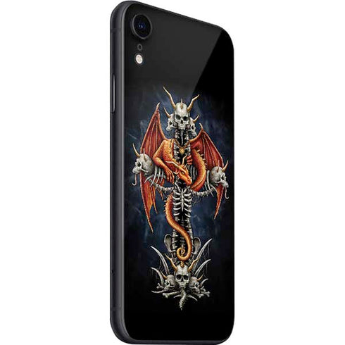 Gothic Dragon & Skull Cross by Sarah Richter iPhone SE (2nd & 3rd Gen) Skin