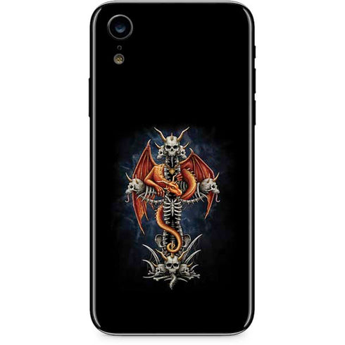 Gothic Dragon & Skull Cross by Sarah Richter iPhone XR Skin