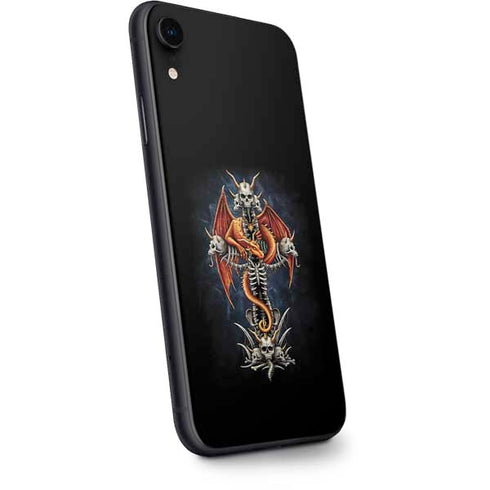 Gothic Dragon & Skull Cross by Sarah Richter iPhone XR Skin
