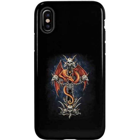 Gothic Dragon & Skull Cross by Sarah Richter iPhone XS Pro Case