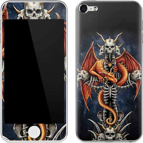 Gothic Dragon & Skull Cross by Sarah Richter Apple iPod Skin