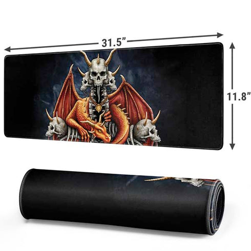 Gothic Dragon & Skull Cross by Sarah Richter Gaming Mouse Pad