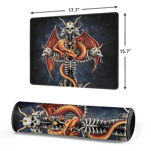 Gothic Dragon & Skull Cross by Sarah Richter Gaming Mouse Pad