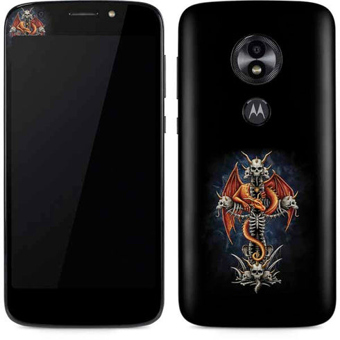 Gothic Dragon & Skull Cross by Sarah Richter Moto E5 Play Skin