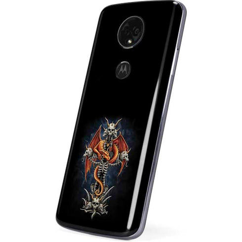 Gothic Dragon & Skull Cross by Sarah Richter Moto E5 Plus Skin