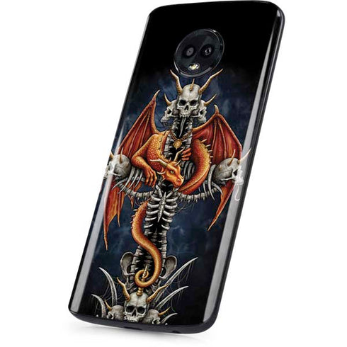 Gothic Dragon & Skull Cross by Sarah Richter Moto G6 Skin