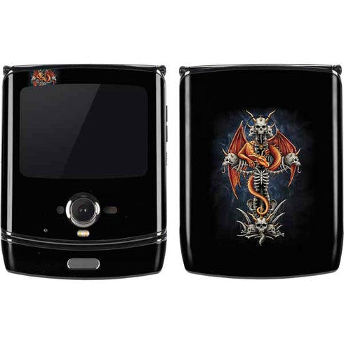Gothic Dragon & Skull Cross by Sarah Richter Motorola RAZR Skin