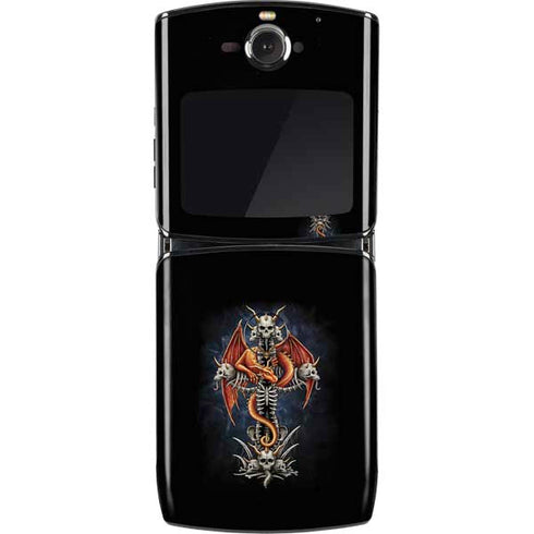 Gothic Dragon & Skull Cross by Sarah Richter Motorola RAZR Skin