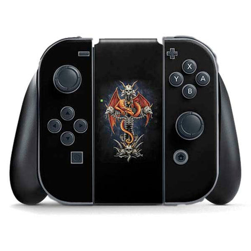 Gothic Dragon & Skull Cross by Sarah Richter Nintendo Switch (2017-2021) Joy-Con Controller Skin