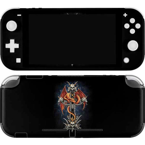 Gothic Dragon & Skull Cross by Sarah Richter Nintendo Switch Lite Skin