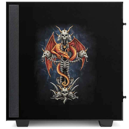 Gothic Dragon & Skull Cross by Sarah Richter NZXT H510 Compact ATX Mid-Tower Case Skin