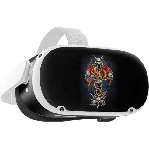 Gothic Dragon & Skull Cross by Sarah Richter Oculus Quest 2 Skin