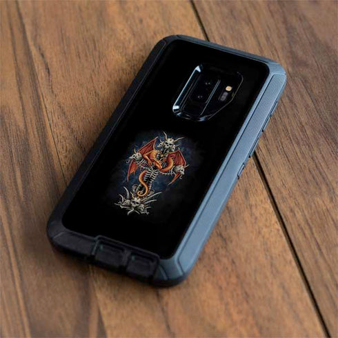 Gothic Dragon & Skull Cross by Sarah Richter Otterbox Defender Galaxy Skin