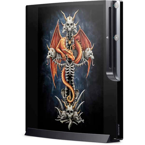 Gothic Dragon & Skull Cross by Sarah Richter Playstation 3 & PS3 Slim Skin