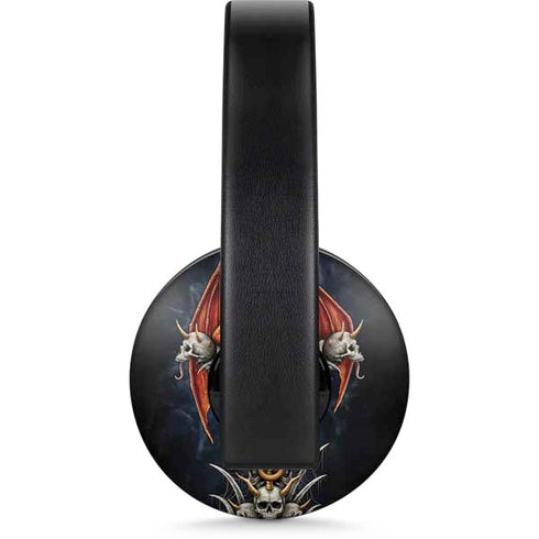 Gothic Dragon & Skull Cross by Sarah Richter PlayStation 4 Gold Wireless Headset Skin
