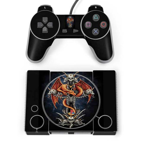 Gothic Dragon & Skull Cross by Sarah Richter PlayStation Classic Bundle Skin