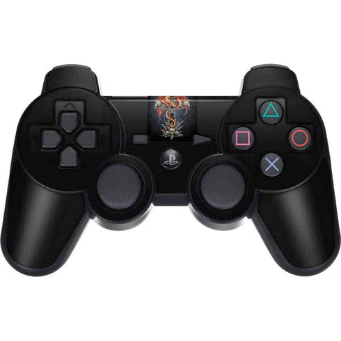 Gothic Dragon & Skull Cross by Sarah Richter PS3 Dual Shock wireless controller Skin