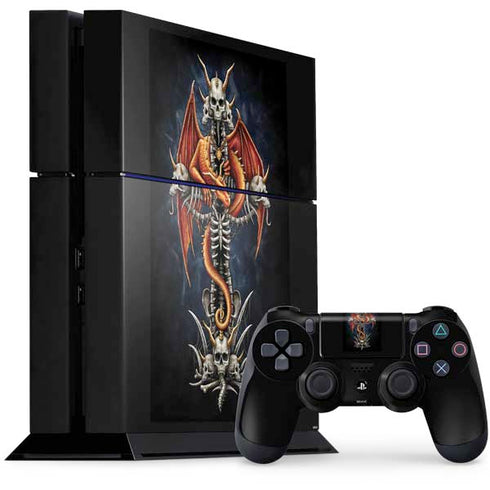 Gothic Dragon & Skull Cross by Sarah Richter PS4 Console and Controller Bundle Skin