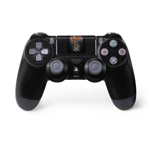 Gothic Dragon & Skull Cross by Sarah Richter PS4 Controller Skin