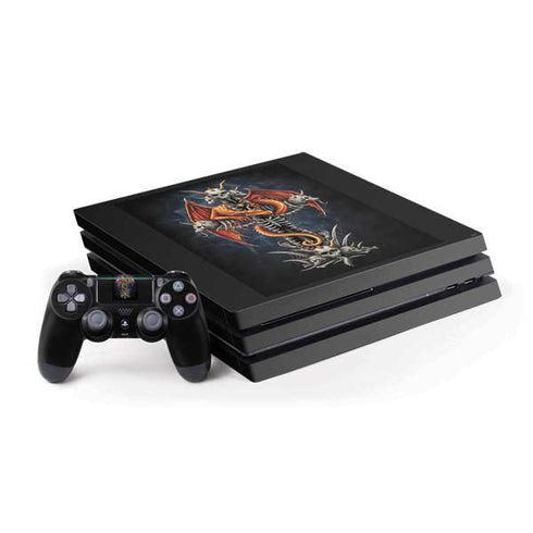 Gothic Dragon & Skull Cross by Sarah Richter PS4 Pro Bundle Skin