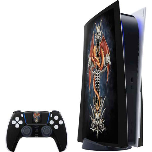 Gothic Dragon & Skull Cross by Sarah Richter PS5 Bundle Skin
