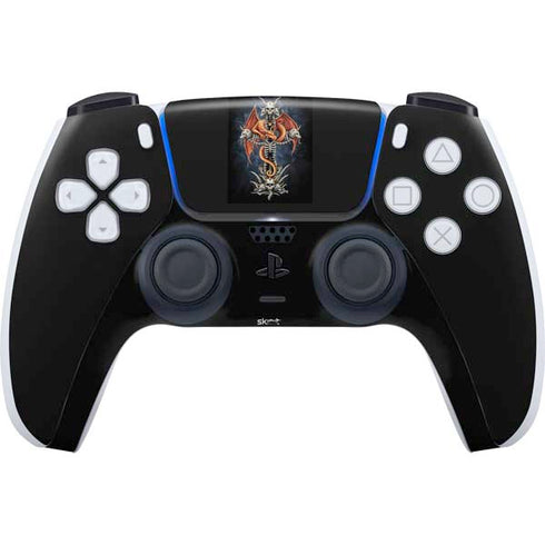 Gothic Dragon & Skull Cross by Sarah Richter PS5 Controller Skin